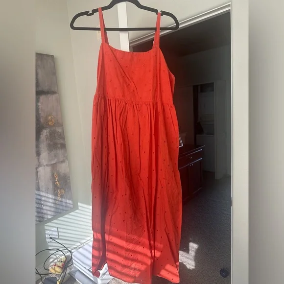 Madewell Eyelet Summertime Cami Midi Dress XL - Picture 2 of 5